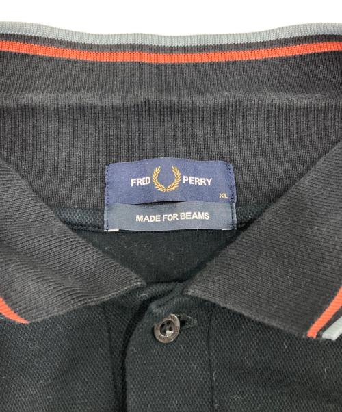 FRED PERRY（フレッドペリー）FRED PERRY (フレッドペリー) BEAMS (ビームス) 別注ピケ スウェット ポロシャツ ブラック サイズ:XLの古着・服飾アイテム