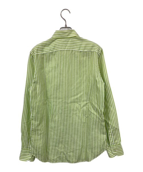 ETRO（エトロ）ETRO (エトロ) ストライプシャツ ホワイト×グリーン サイズ:39の古着・服飾アイテム