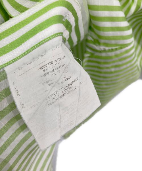 ETRO（エトロ）ETRO (エトロ) ストライプシャツ ホワイト×グリーン サイズ:39の古着・服飾アイテム