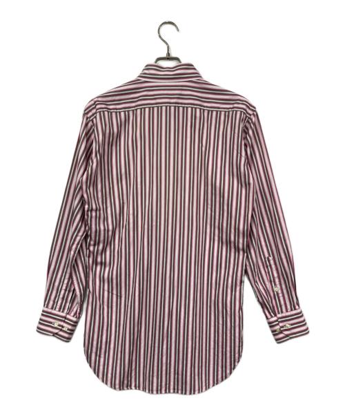 ETRO（エトロ）ETRO (エトロ) ワンポイント刺繍ストライプシャツ ピンク×ホワイト サイズ:40の古着・服飾アイテム