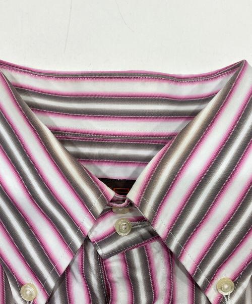 ETRO（エトロ）ETRO (エトロ) ワンポイント刺繍ストライプシャツ ピンク×ホワイト サイズ:40の古着・服飾アイテム