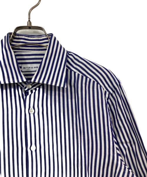 ETRO（エトロ）ETRO (エトロ) ストライプシャツ ホワイト×ブルー サイズ:39の古着・服飾アイテム