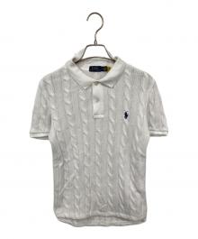 POLO RALPH LAUREN（ポロ・ラルフローレン）の古着「ケーブルニットポロシャツ」｜ホワイト