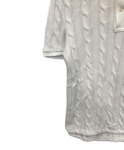 POLO RALPH LAUREN（ポロ・ラルフローレン）POLO RALPH LAUREN (ポロ・ラルフローレン) ケーブルニットポロシャツ ホワイト サイズ:Mの古着・服飾アイテム