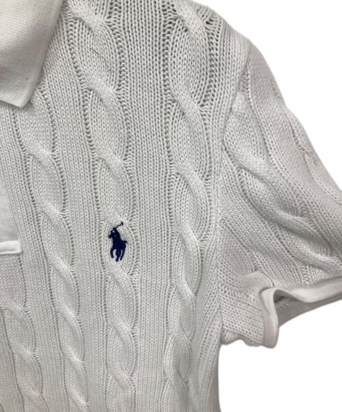 POLO RALPH LAUREN（ポロ・ラルフローレン）POLO RALPH LAUREN (ポロ・ラルフローレン) ケーブルニットポロシャツ ホワイト サイズ:Mの古着・服飾アイテム