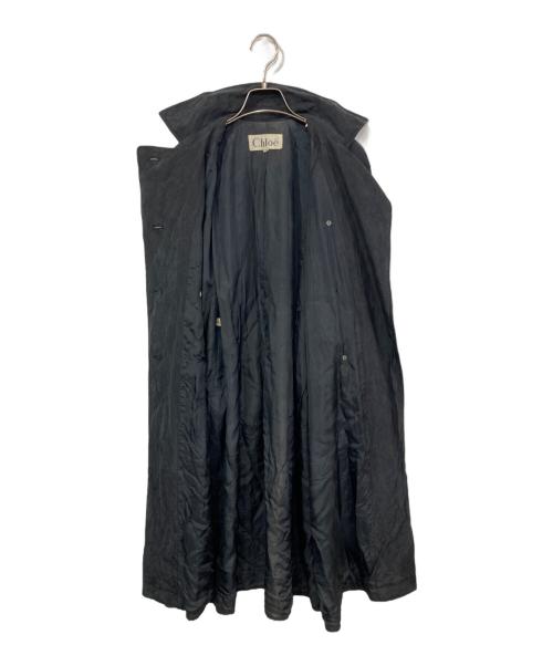 Chloe（クロエ）Chloe (クロエ) シルクトレンチコート ブラック サイズ:40の古着・服飾アイテム