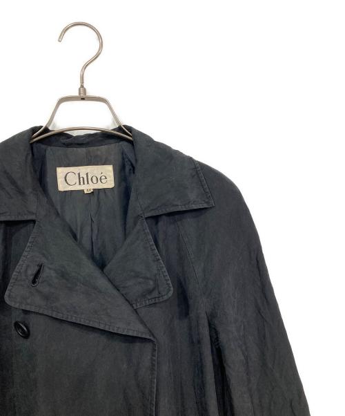 Chloe（クロエ）Chloe (クロエ) シルクトレンチコート ブラック サイズ:40の古着・服飾アイテム