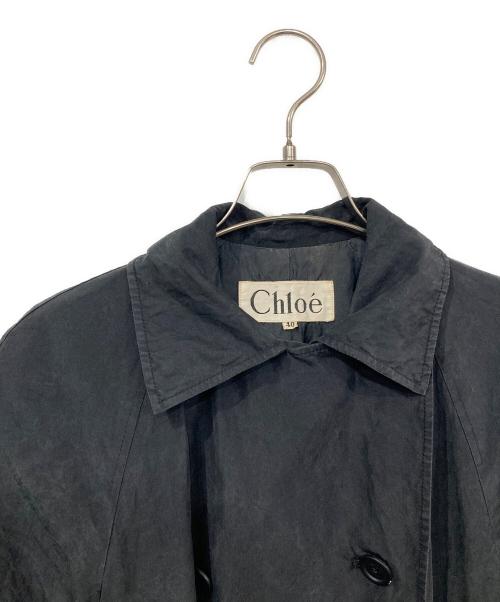 Chloe（クロエ）Chloe (クロエ) シルクトレンチコート ブラック サイズ:40の古着・服飾アイテム