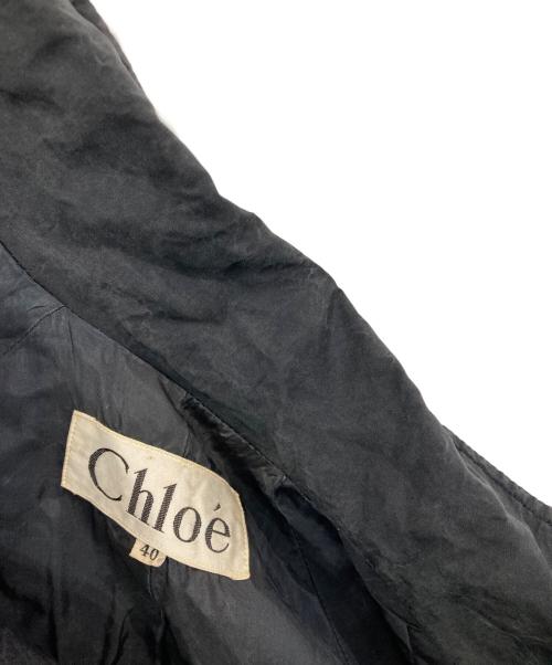 Chloe（クロエ）Chloe (クロエ) シルクトレンチコート ブラック サイズ:40の古着・服飾アイテム