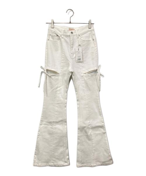 Resexxy（リゼクシー）Resexxy (リゼクシー) カットアウトリボンデニムパンツ ホワイト サイズ:M 未使用品の古着・服飾アイテム