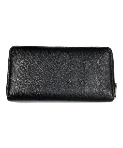DOLCE & GABBANA（ドルチェ＆ガッバーナ）DOLCE & GABBANA (ドルチェ＆ガッバーナ) メタルプレートラウンドファスナー財布 ブラックの古着・服飾アイテム