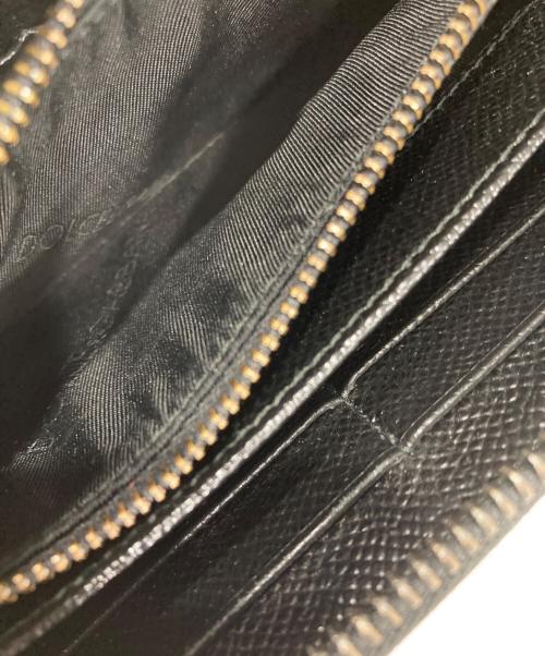 DOLCE & GABBANA（ドルチェ＆ガッバーナ）DOLCE & GABBANA (ドルチェ＆ガッバーナ) メタルプレートラウンドファスナー財布 ブラックの古着・服飾アイテム