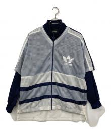 adidas（アディダス）の古着「フェイクレイヤードメッシュトラックジャケット」｜ネイビー