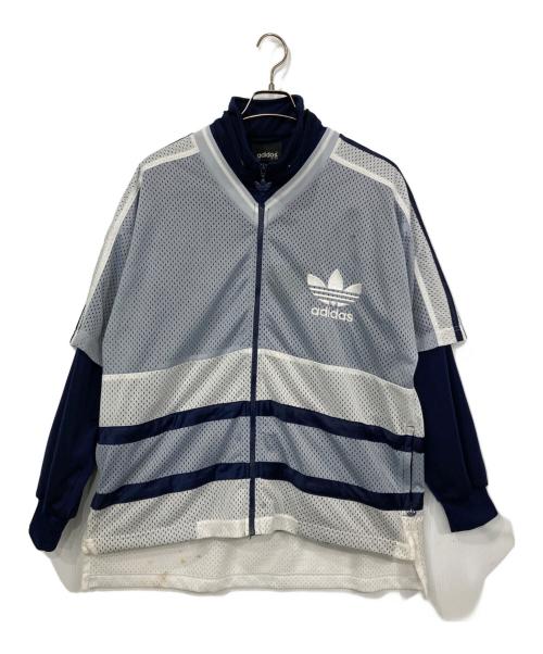 adidas（アディダス）adidas (アディダス) フェイクレイヤードメッシュトラックジャケット ネイビー サイズ:不明の古着・服飾アイテム