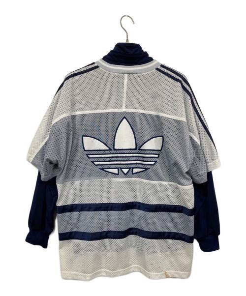 adidas（アディダス）adidas (アディダス) フェイクレイヤードメッシュトラックジャケット ネイビー サイズ:不明の古着・服飾アイテム