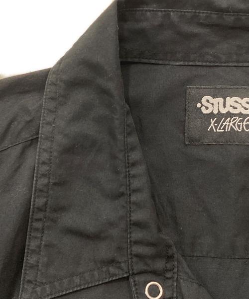stussy（ステューシー）stussy (ステューシー) ワッペン半袖シャツ ブラック サイズ:XLの古着・服飾アイテム