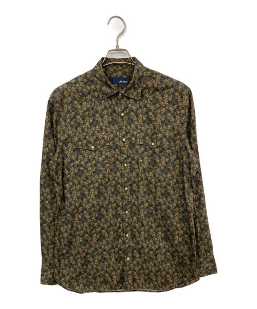 LARDINI（ラルディーニ）LARDINI (ラルディーニ) 花柄シャツ ブラウン サイズ:Mの古着・服飾アイテム