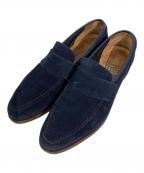 Crockett & Jones×BARNEYS NEWYORKクロケット＆ジョーンズ×バーニーズ・ニューヨーク）の古着「スエードコインローファー」｜ネイビー