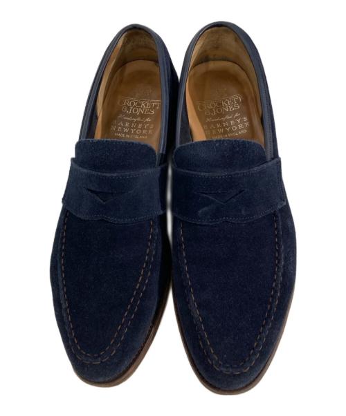 Crockett & Jones（クロケット＆ジョーンズ）Crockett & Jones (クロケット＆ジョーンズ) BARNEYS NEWYORK (バーニーズ・ニューヨーク) スエードコインローファー ネイビー サイズ:不明の古着・服飾アイテム