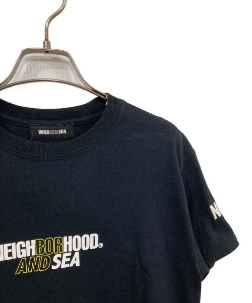 NEIGHBORHOOD（ネイバーフッド）NEIGHBORHOOD (ネイバーフッド) WIND AND SEA (ウィンダンシー) WネームプリントTシャツ ブラック サイズ:sの古着・服飾アイテム