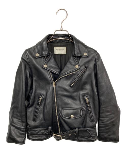 beautiful people（ビューティフルピープル）beautiful people (ビューティフルピープル) vintage leather riders jacket ブラック サイズ:130の古着・服飾アイテム