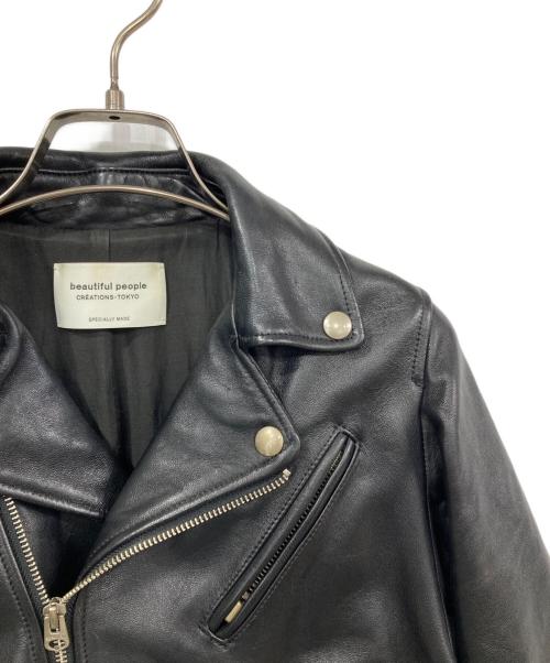 beautiful people（ビューティフルピープル）beautiful people (ビューティフルピープル) vintage leather riders jacket ブラック サイズ:130の古着・服飾アイテム
