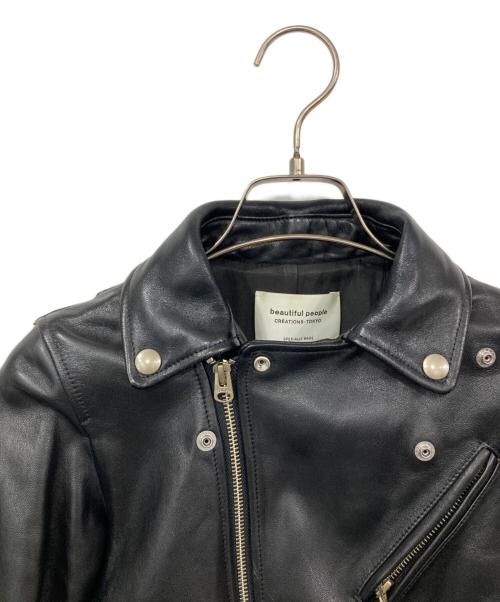 beautiful people（ビューティフルピープル）beautiful people (ビューティフルピープル) vintage leather riders jacket ブラック サイズ:130の古着・服飾アイテム
