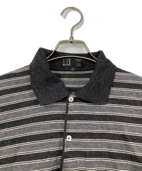 dunhill（ダンヒル）dunhill (ダンヒル) ウールニットポロシャツ グレー×ブラック サイズ:40の古着・服飾アイテム