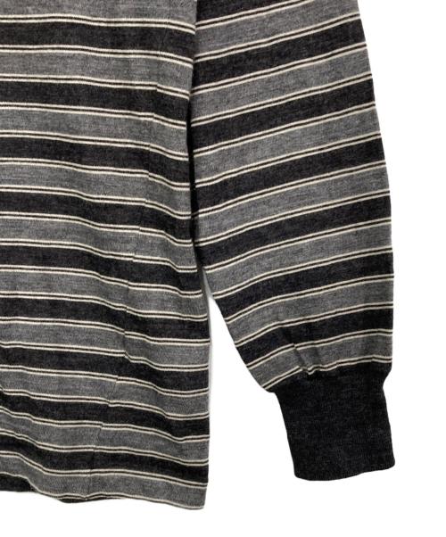 dunhill（ダンヒル）dunhill (ダンヒル) ウールニットポロシャツ グレー×ブラック サイズ:40の古着・服飾アイテム