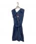 Vivienne Westwood RED LABEL（ヴィヴィアンウエストウッドレッドレーベル）の古着「変形Vネックノースリーブワンピース」｜ブルー
