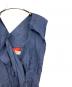 中古・古着 Vivienne Westwood RED LABEL (ヴィヴィアンウエストウッドレッドレーベル) 変形Vネックノースリーブワンピース ブルー サイズ:40：9000円