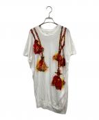 Vivienne Westwood RED LABELヴィヴィアンウエストウッドレッドレーベル）の古着「タッセルプリントカットソーワンピース」｜ホワイト×レッド