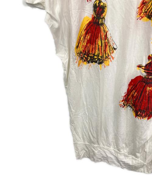 Vivienne Westwood RED LABEL（ヴィヴィアンウエストウッドレッドレーベル）Vivienne Westwood RED LABEL (ヴィヴィアンウエストウッドレッドレーベル) タッセルプリントカットソーワンピース ホワイト×レッド サイズ:2の古着・服飾アイテム