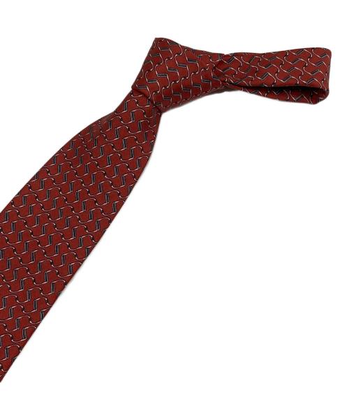 HERMES（エルメス）HERMES (エルメス) シルクネクタイ レッド サイズ:表記無しの古着・服飾アイテム