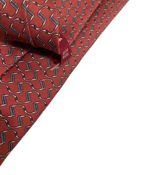 HERMES（エルメス）HERMES (エルメス) シルクネクタイ レッド サイズ:表記無しの古着・服飾アイテム