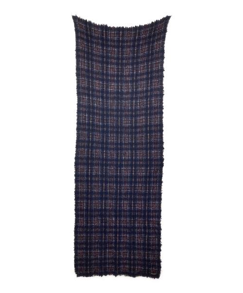 FALIERO SARTI（ファリエロサルティ）FALIERO SARTI (ファリエロサルティ) チェックストール ネイビーの古着・服飾アイテム