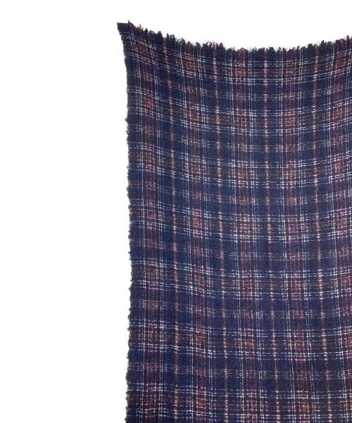 FALIERO SARTI（ファリエロサルティ）FALIERO SARTI (ファリエロサルティ) チェックストール ネイビーの古着・服飾アイテム