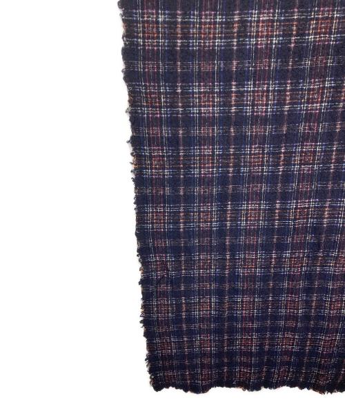 FALIERO SARTI（ファリエロサルティ）FALIERO SARTI (ファリエロサルティ) チェックストール ネイビーの古着・服飾アイテム