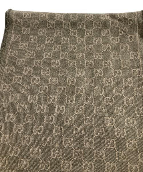 GUCCI（グッチ）GUCCI (グッチ) GG柄ウールマフラー ブラウンの古着・服飾アイテム