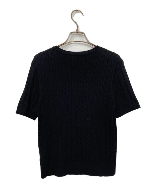POLO RALPH LAUREN（ポロ・ラルフローレン）POLO RALPH LAUREN (ポロ・ラルフローレン) ケーブル半袖ニット ブラック サイズ:Mの古着・服飾アイテム