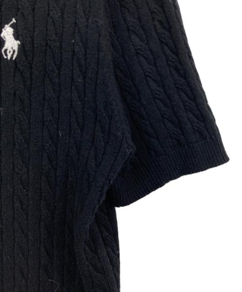 POLO RALPH LAUREN（ポロ・ラルフローレン）POLO RALPH LAUREN (ポロ・ラルフローレン) ケーブル半袖ニット ブラック サイズ:Mの古着・服飾アイテム