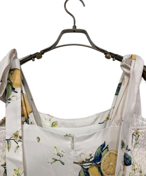 HER LIP TO（ハーリップトゥ）HER LIP TO (ハーリップトゥ) Capri Lemon Print Dress ホワイト サイズ:S 未使用品の古着・服飾アイテム
