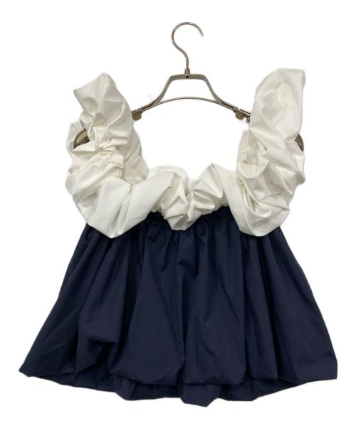THE TOE（ザ・トゥー）THE TOE (ザ・トゥー) Erie Frills Top ネイビー サイズ:F 未使用品の古着・服飾アイテム