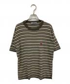 Hysteric Glamourヒステリックグラマー）の古着「ボーダーTシャツ」｜カーキ×ベージュ