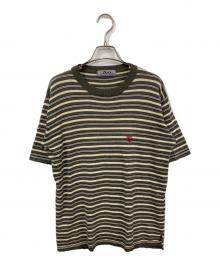Hysteric Glamour（ヒステリックグラマー）の古着「ボーダーTシャツ」｜カーキ×ベージュ