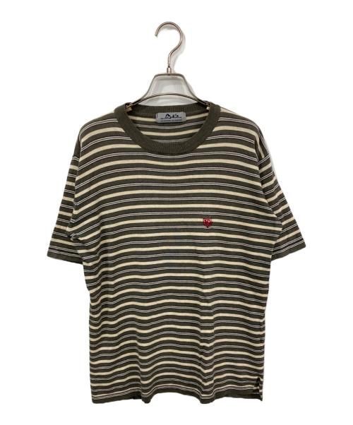Hysteric Glamour（ヒステリックグラマー）Hysteric Glamour (ヒステリックグラマー) ボーダーTシャツ カーキ×ベージュ サイズ:Ｓの古着・服飾アイテム