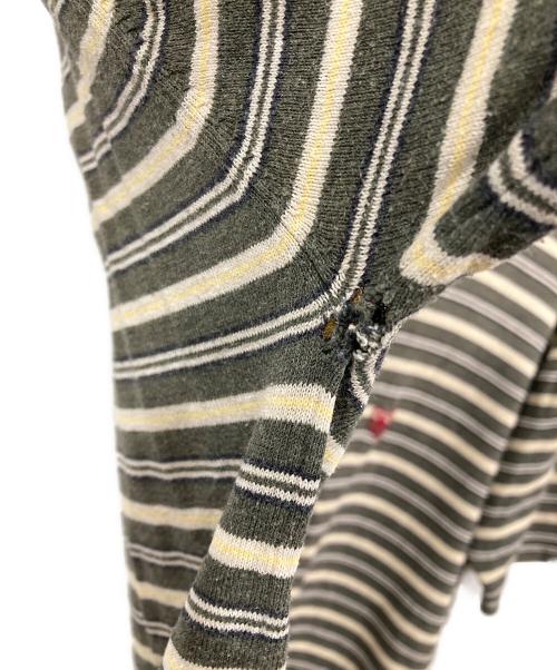 Hysteric Glamour（ヒステリックグラマー）Hysteric Glamour (ヒステリックグラマー) ボーダーTシャツ カーキ×ベージュ サイズ:Ｓの古着・服飾アイテム