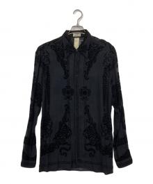 GIANNI VERSACE（ジャンニ・ヴェルサーチ）の古着「バロコ柄シルクレースシャツ」｜ブラック