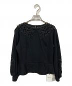 HER LIP TOハーリップトゥ）の古着「Leaf Lace Trimmed Pullover」｜ブラック
