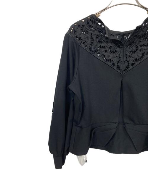 HER LIP TO（ハーリップトゥ）Her lip to (ハーリップトゥ) Leaf Lace Trimmed Pullover ブラック サイズ:M 未使用品の古着・服飾アイテム